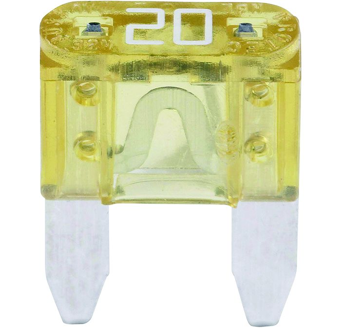 Fuse, Mini, Yellow, 20 Amp, Qty 5 — Mercury part 832969T20
