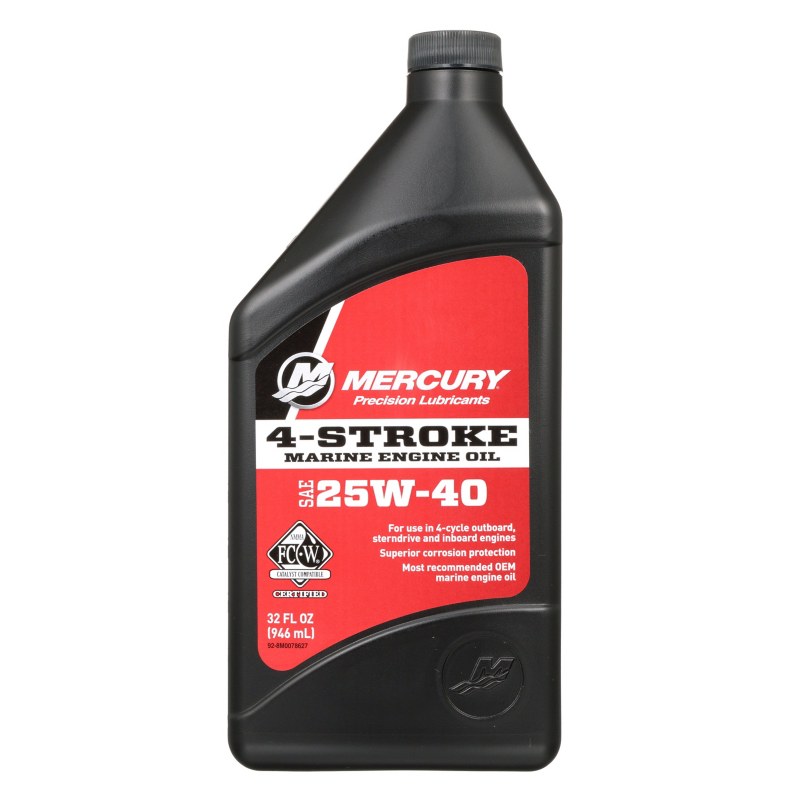 25W-40 4-Stroke Marine Engine Oil, 1 Qt. — Mercury part 8M0078627