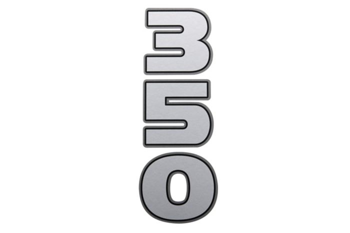 Mercury 350hp Rear Decal 8M0204802 for V10 SeaPro Outboards — Mercury part 8M0204802