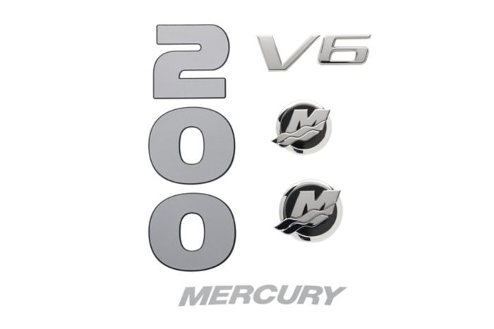 Mercury Decal Set 8M0214845 for 3.4L V6 200hp FourStroke Outboards — Mercury part 8M0214845