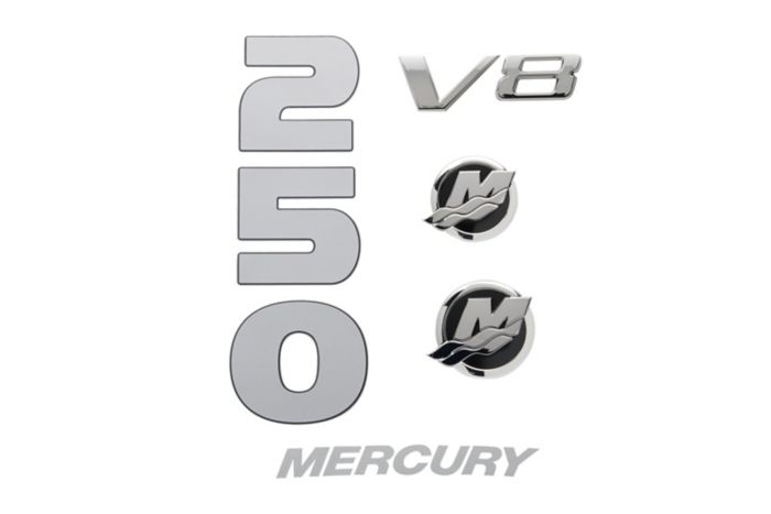 Mercury Decal Set 8M0214852 for 4.6L V8 250hp Verado Outboards — Mercury part 8M0214852