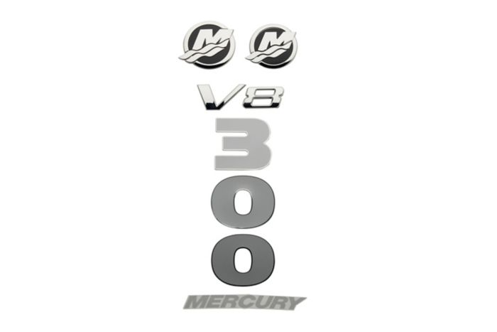Mercury Decal Set 8M0214853 for 4.6L V8 300hp Verado Outboards — Mercury part 8M0214853