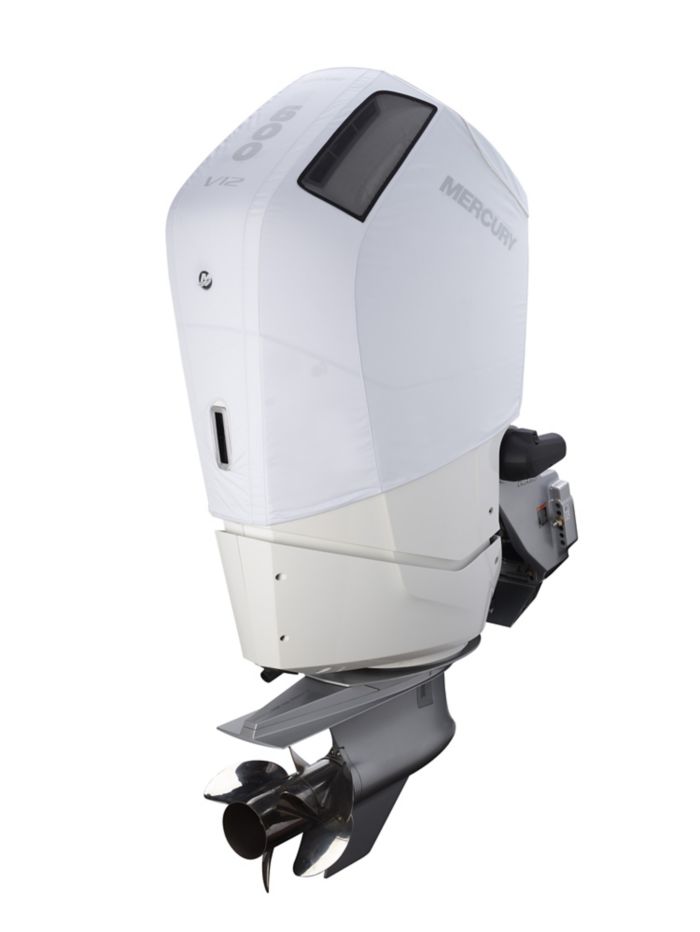 Mercury 7.6L V12 600hp Outboard Vented Splash Cover (White) — Mercury part 8M0228529