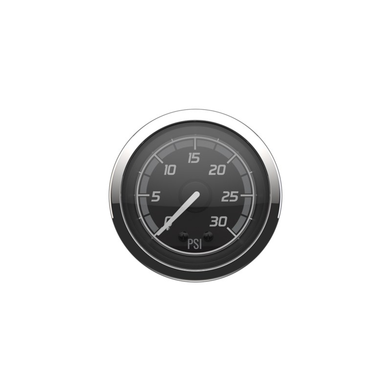 Water Pressure Gauge — Black Face, Chrome Bezel — Mercury part 8M6020007