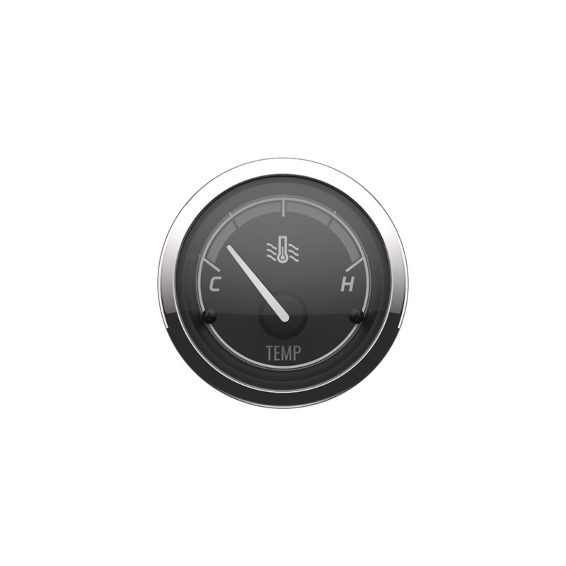 Water Temperature Gauge, 120-140°F — Black Face, Chrome Bezel — Mercury part 8M6020010