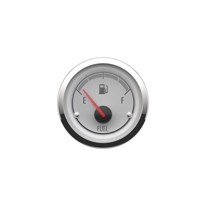 Fuel Level Gauge — White Face, Chrome Bezel — Mercury part 8M6020017
