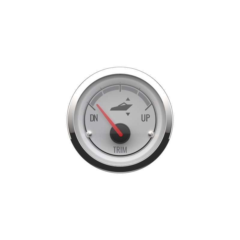 Power Trim Gauge — White Face, Chrome Bezel — Mercury part 8M6020018