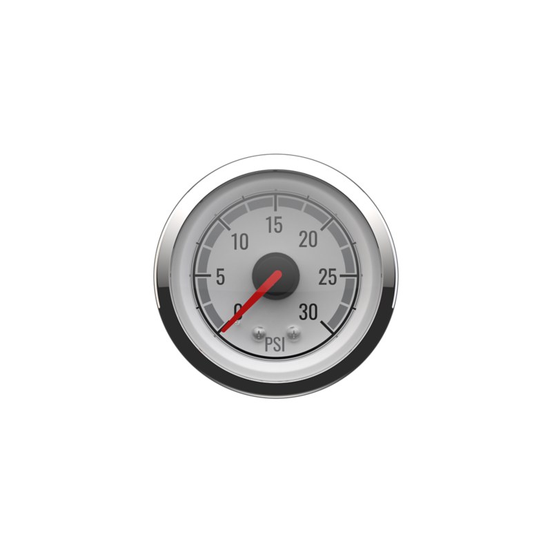 Water Pressure Gauge — White Face, Chrome Bezel — Mercury part 8M6020019
