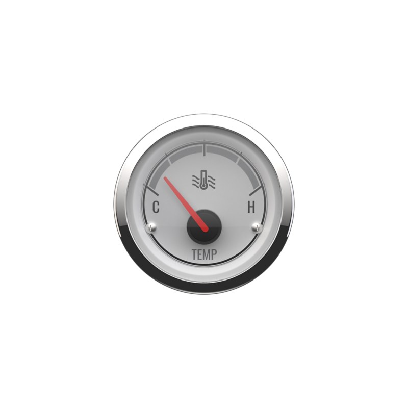 Water Temperature Gauge — White Face, Chrome Bezel — Mercury part 8M6020023